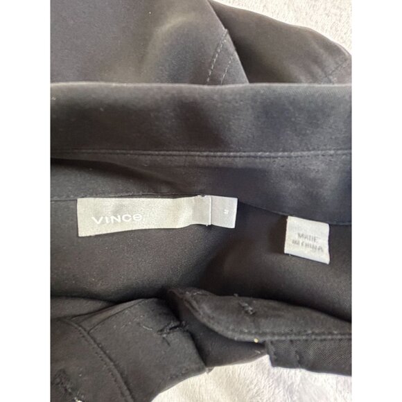 Vince Womens Black Silk Blend Button-Up Long Sleeve Shirt Medium Stretch Casual - Picture 3 of 8